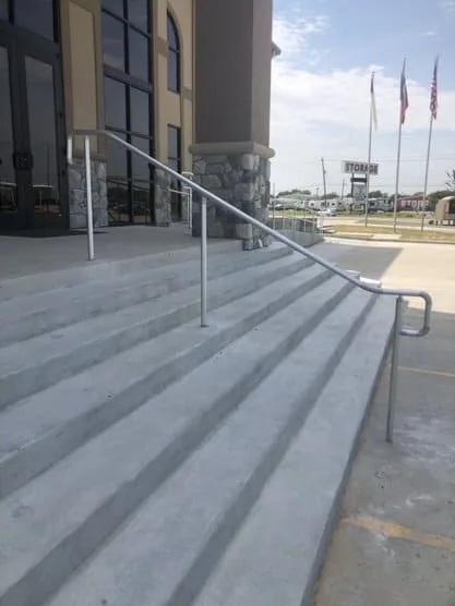 Exterior stairs handrail