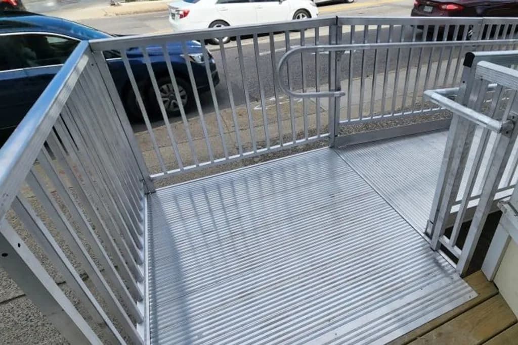 IBC Compliant Storefront Top - Bellaby's Accessibility mobility ramp installation