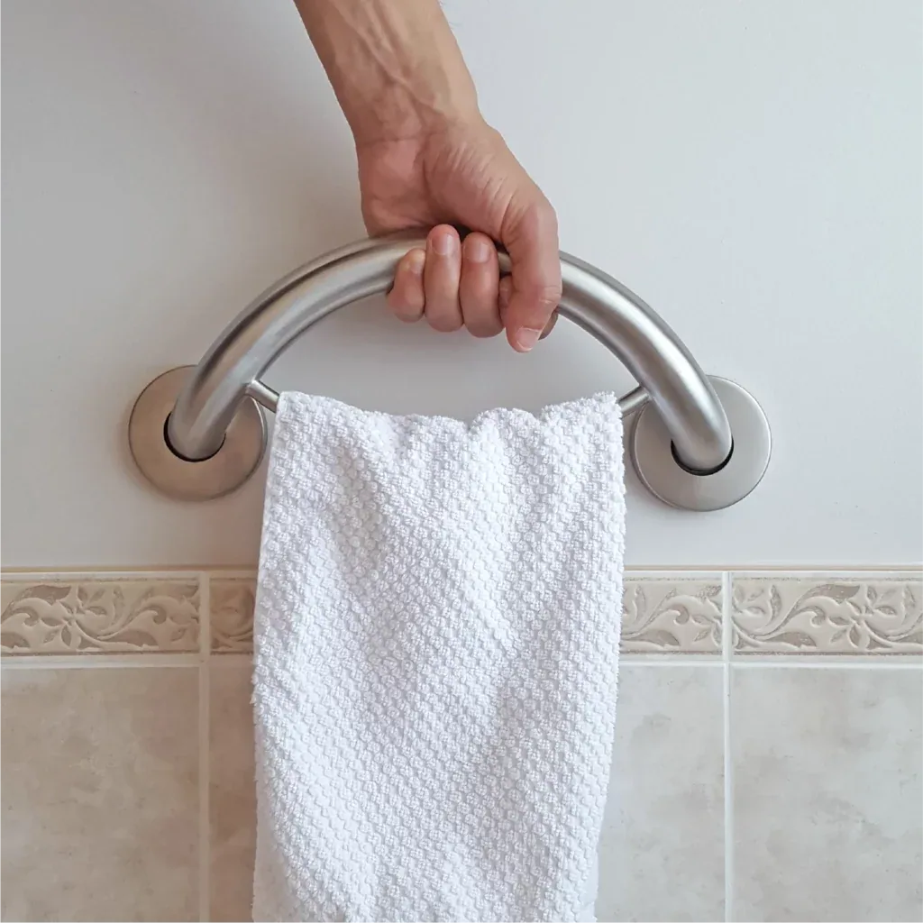 Healthcraft Grab Bar + Towel Ring B - Bellaby's Accessibility grab bar accessory