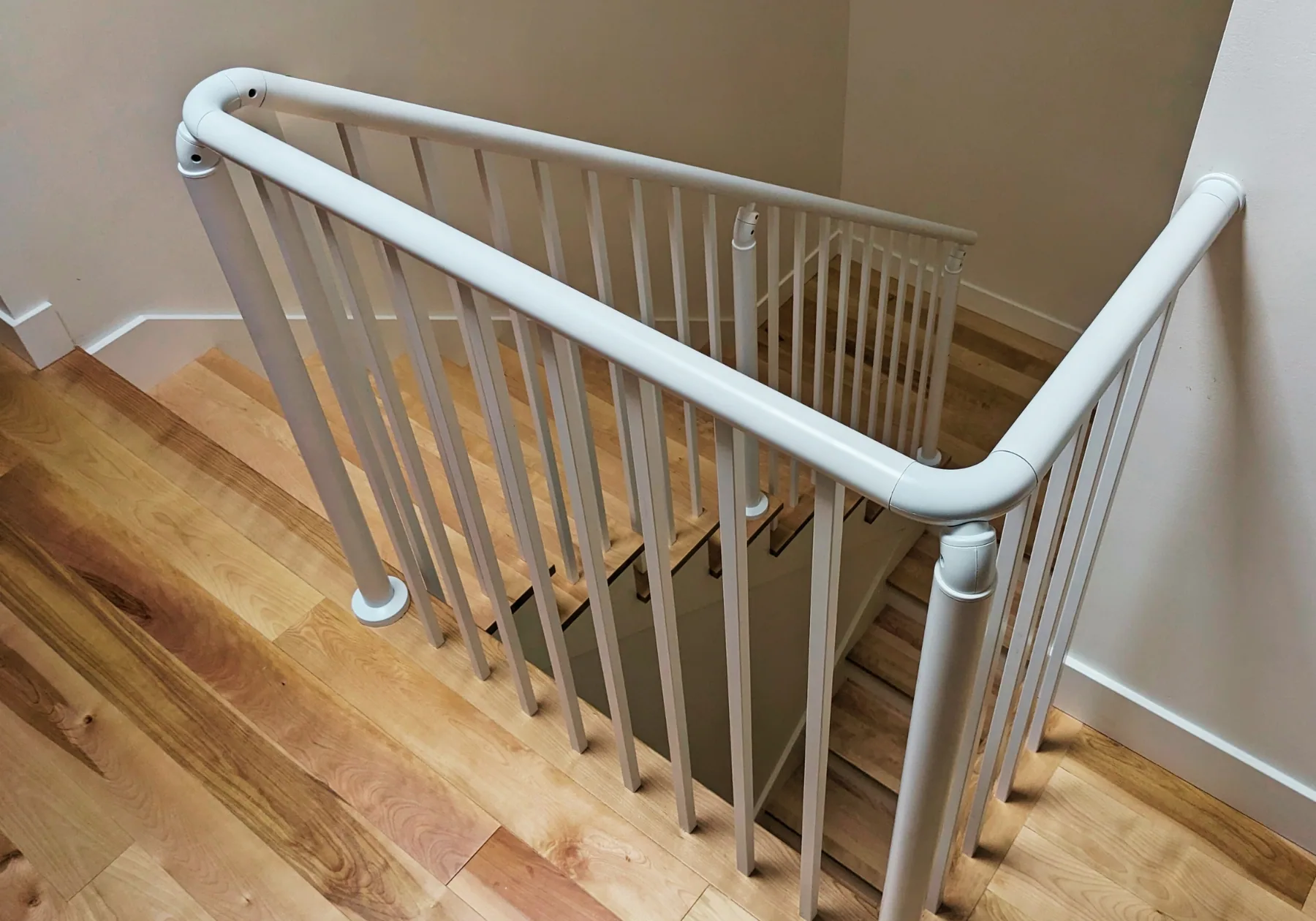 White Staircase Residential 4 - Bellaby's Accessibility railing or handrail installation